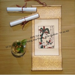 Tranh biểu lụa hứng dừa